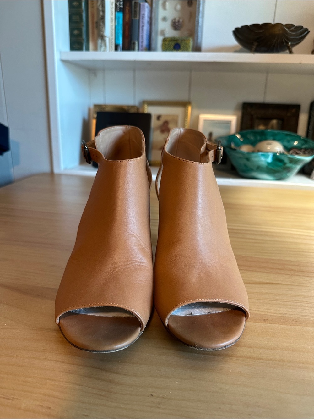Maison Martin Margiela Tan Open-Toe Leather Block Heels